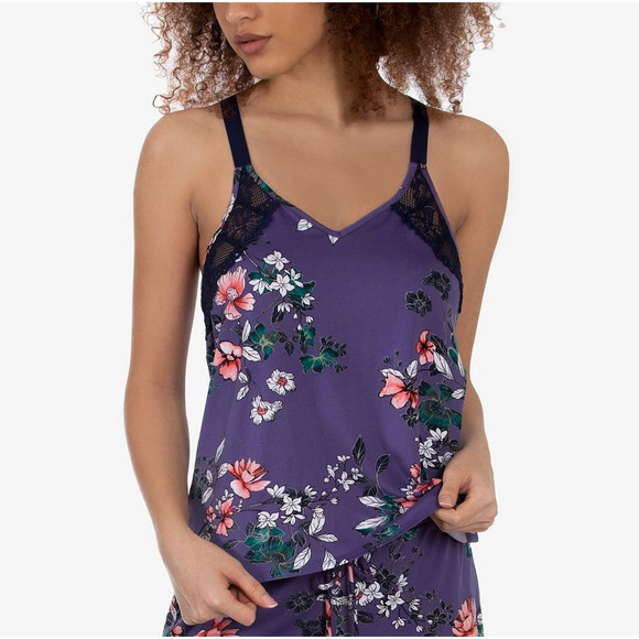 ✨ SALE Linea Donatella Lainie Trellis Sleep Cami Purple Floral NWT Size Small - Picture 1 of 7
